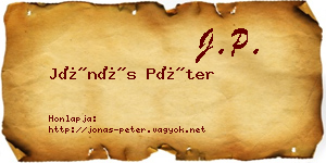 Jónás Péter névjegykártya