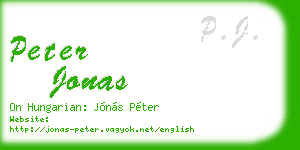 peter jonas business card